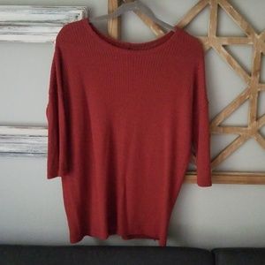Tjmaxx lightweight crochet sweater deep red mauve